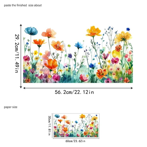 💐 Colorful Floral Bouquet Window Sticker 🖼️ (Removable without leaving marks)
