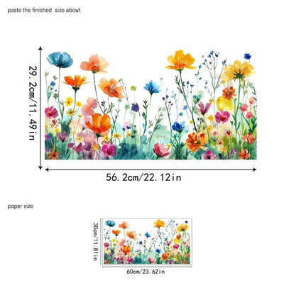 💐 Colorful Floral Bouquet Window Sticker 🖼️ (Removable without leaving marks)