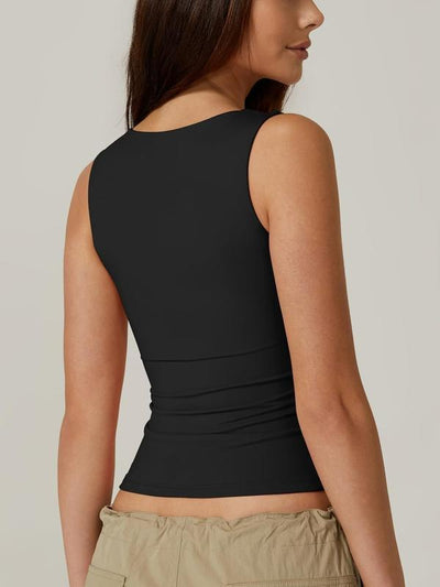 Women’s Square Neck Sleeveless Tank Top – Soft, Stretchy & Chic