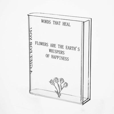 Acrylic Book Vase – Modern Decorative Flower Holder