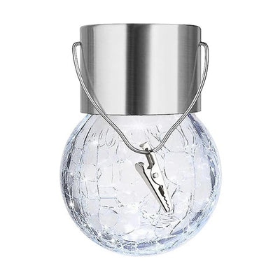 Multicolor Crackle Glass Hanging Solar Light