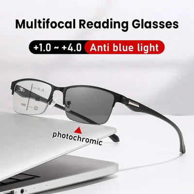 Photochromic Multifocus Anti-Blue Light Reading Glasses