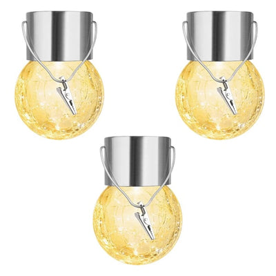 Multicolor Crackle Glass Hanging Solar Light