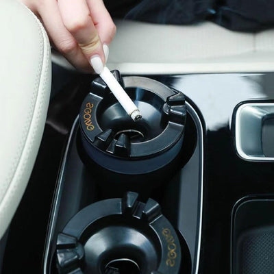 Smokeless Car Ashtray with One-Touch Water Extinguish
