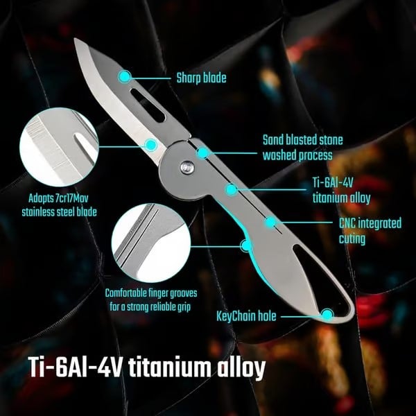 Mini Titanium Alloy Folding Pocket Knife