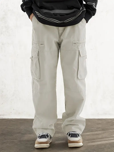 Men's fashionable drawstring flip flap pocket casual pants