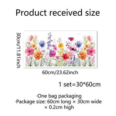 💐 Colorful Floral Bouquet Window Sticker 🖼️ (Removable without leaving marks)