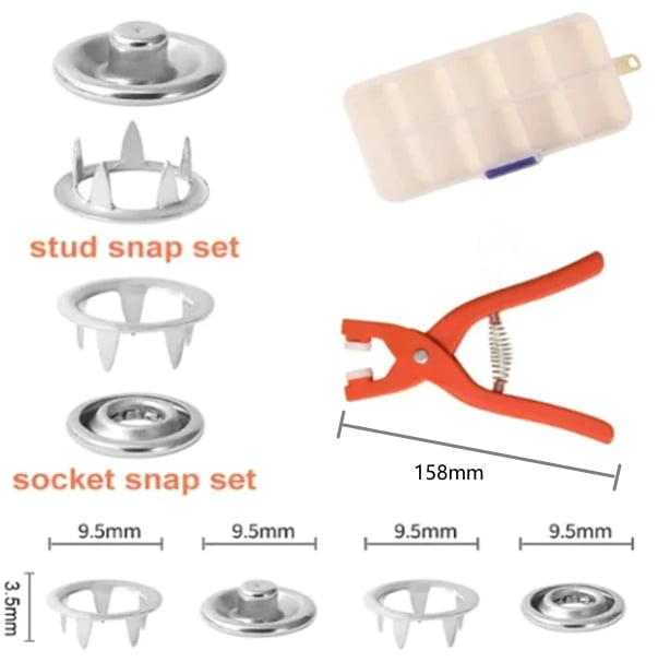 🔥🎁Metal Snap Buttons with Fastener Pliers Tool Kit