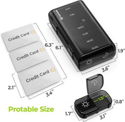 AM PM Weekly Pill Organizer – Travel-Friendly, Large Capacity & BPA-Free