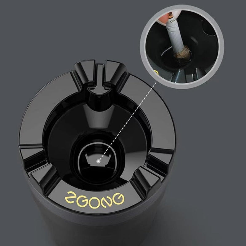 Smokeless Car Ashtray with One-Touch Water Extinguish