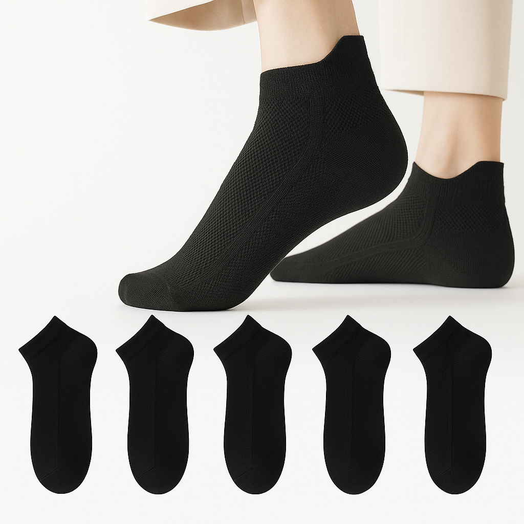 Ultra-Thin Breathable Cotton Mesh Ankle Socks