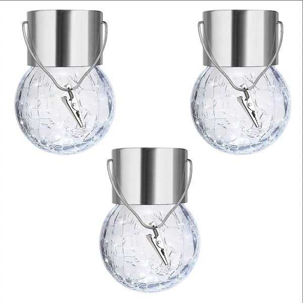 Multicolor Crackle Glass Hanging Solar Light