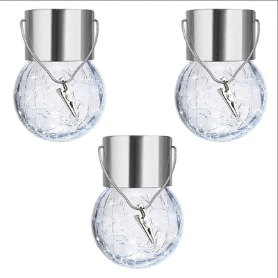 Multicolor Crackle Glass Hanging Solar Light