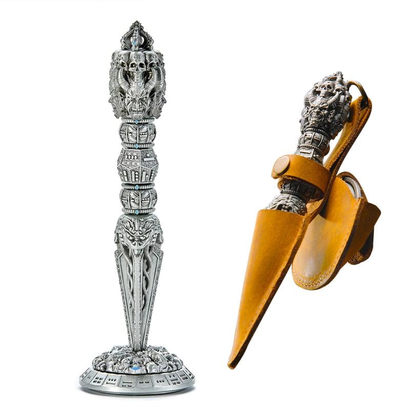 💀Metal Wand Skull Dice & Bone RPG Dice Set