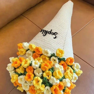 Hand-Knitted Rose Blanket DIY Kit & Ready-Made Gift for Mother's Day Valentine's Day