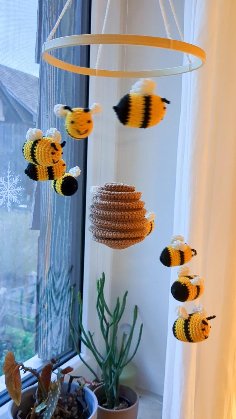 Handcrafted Baby Bee Mobile