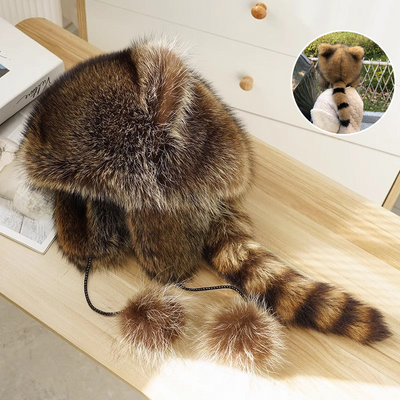 🔥 - Handmade Imitation Raccoon Fur Hat