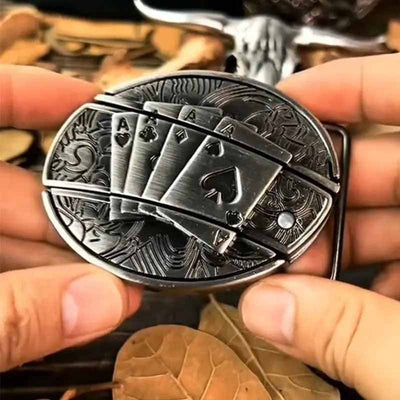 Metal Oval Cowboys Belt Buckle