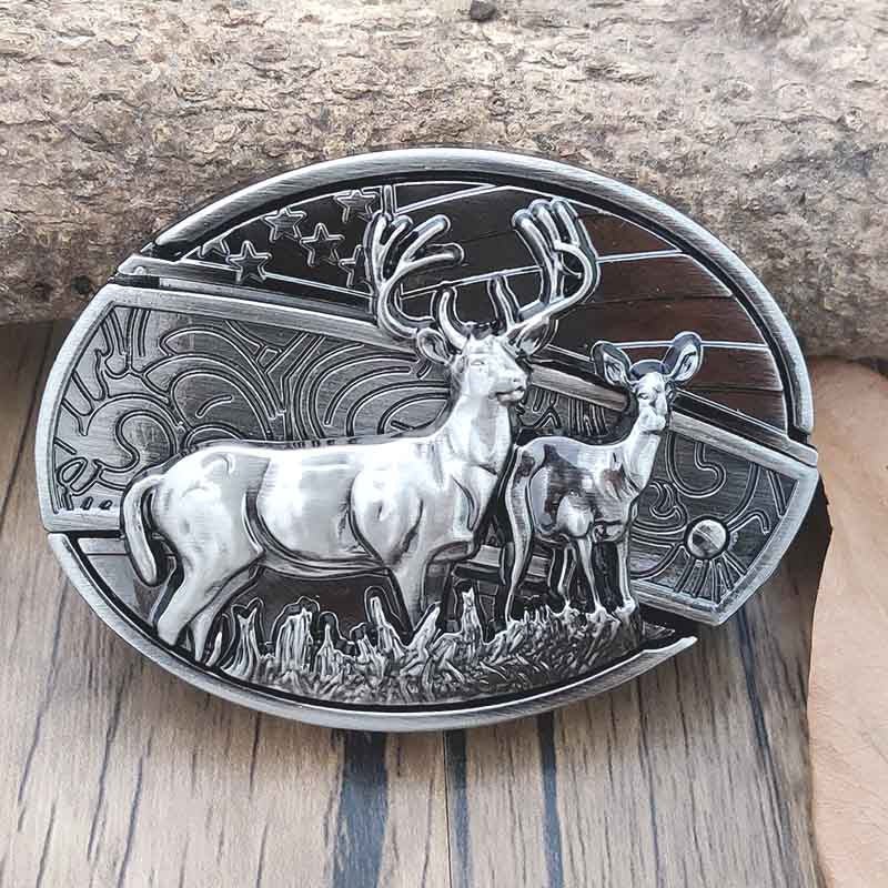 Metal Oval Cowboys Belt Buckle