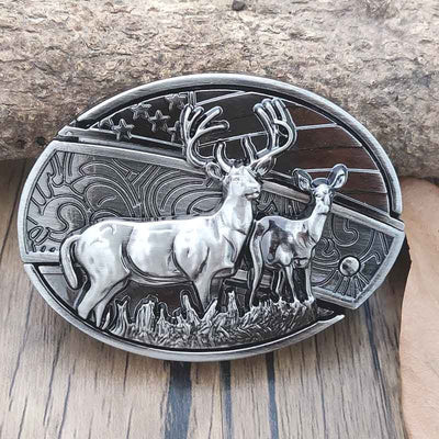 Metal Oval Cowboys Belt Buckle