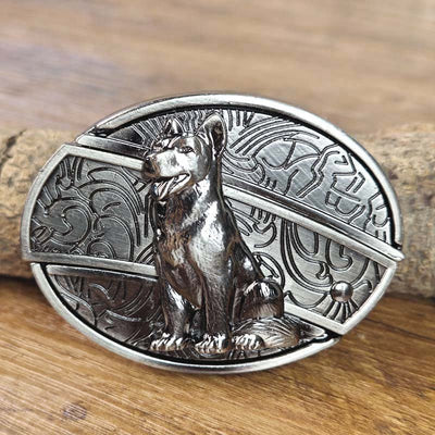 Metal Oval Cowboys Belt Buckle