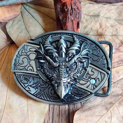 Metal Oval Cowboys Belt Buckle