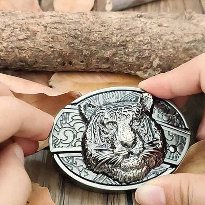 Metal Oval Cowboys Belt Buckle