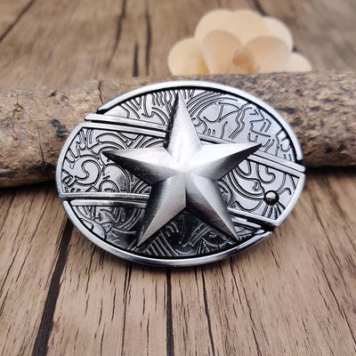 Metal Oval Cowboys Belt Buckle