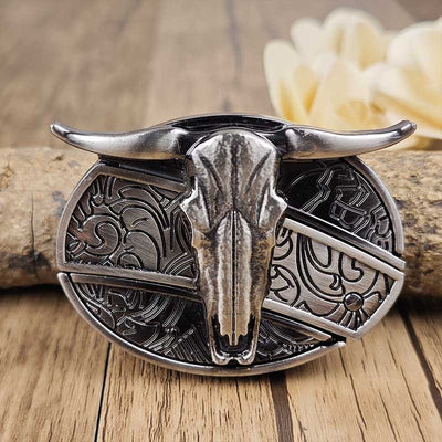 Metal Oval Cowboys Belt Buckle