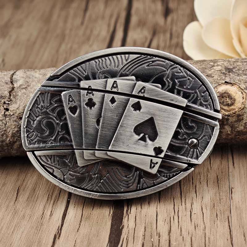 Metal Oval Cowboys Belt Buckle