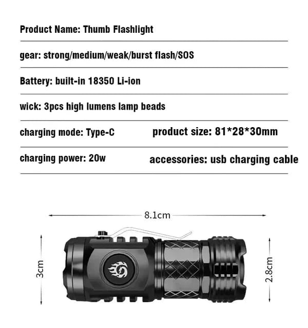 Multi-Functional Mini Flashlight