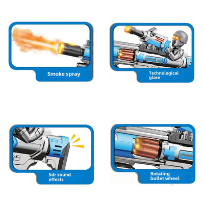 Electric Submachine Gun Toy with Smoke, Sound, and Vibration Effects